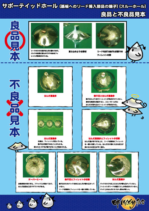 スルーホール基板　はんだ付け見本