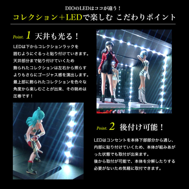 セット品] コレクションケース DIO ワイド ロータイプ 幅90cm×奥行38cm
