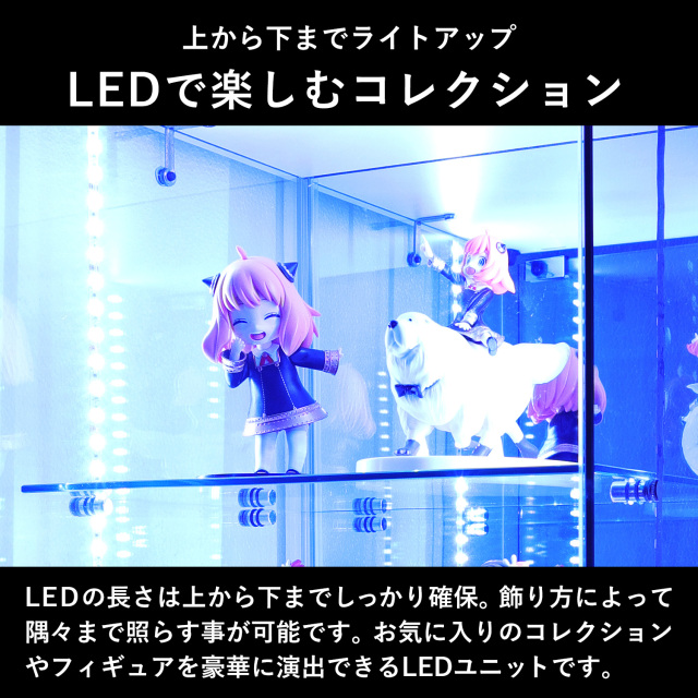 ガラスコレクションケース ルミグス LUMIGS スリム幅40cm 専用 LED