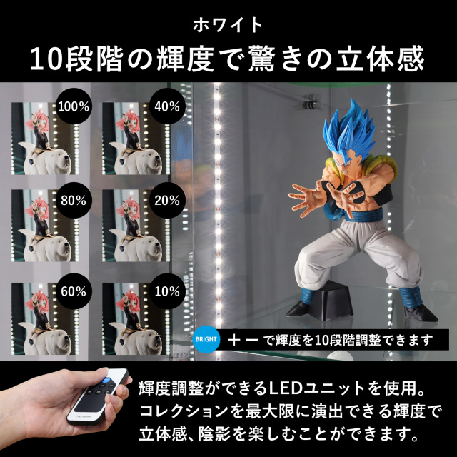 ガラスコレクションケース ルミグス LUMIGS スリム幅40cm 専用 LED