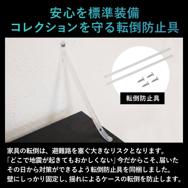 ガラスコレクションケース ルミグス LUMIGS ミドル ロータイプ 背面