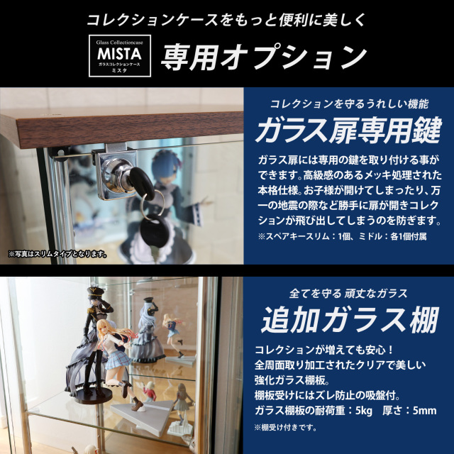 ガラスコレクションケース MISTA ミスタ 本体 LEDユニットセット