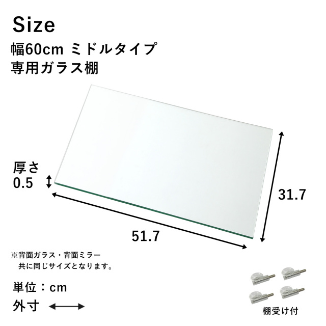 ガラスコレクションケース MISTA ミスタ 専用オプション ミドル 幅60cm