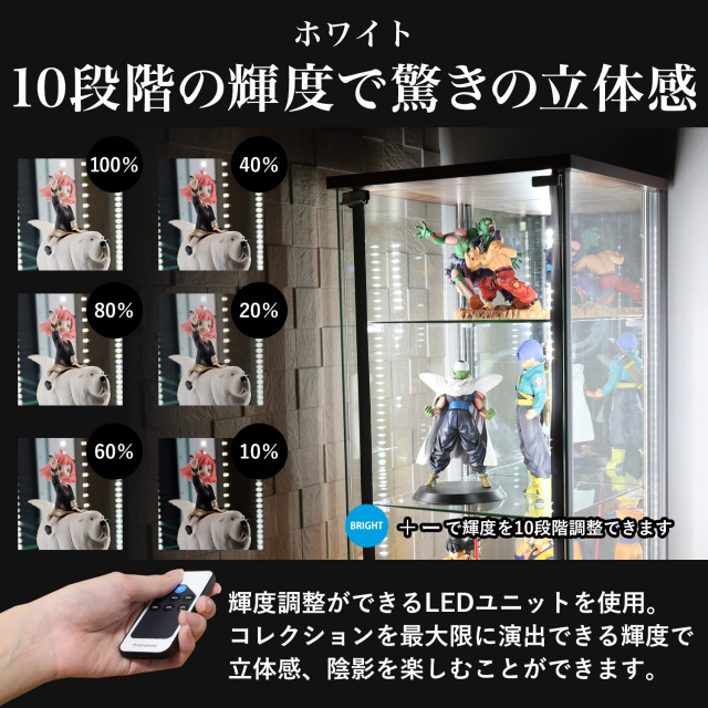 セット品] ガラスコレクションケース JONY スリム ハイタイプ RGB対応