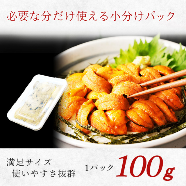 天然 ウニ ミョウバン不使用 焼津 海の極 贅沢グルメ 100g 1パック 2