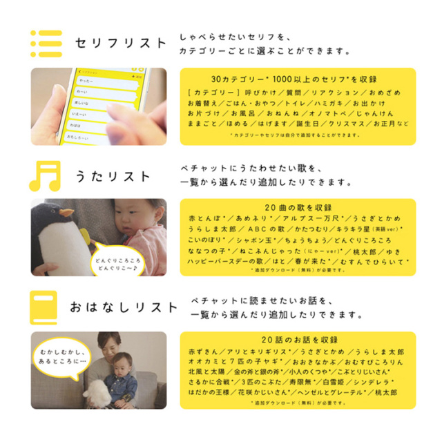 ペチャット Pechat ボタン型スピーカー ぬいぐるみをおしゃべり