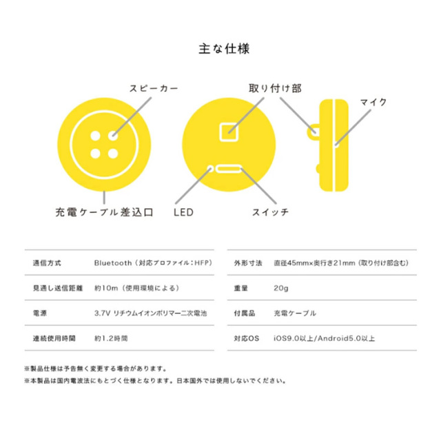 ペチャット Pechat ボタン型スピーカー ぬいぐるみをおしゃべり