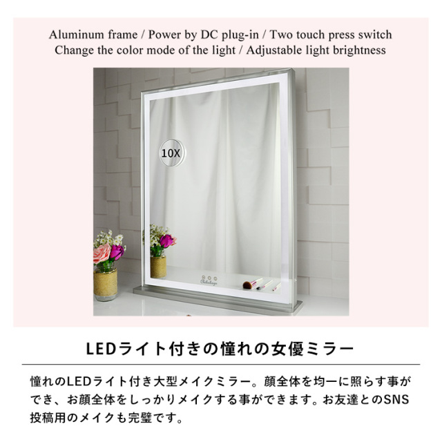 グレーの木製ドレッサー 4引き出し付き Amazon｜化粧台 Led ライト丸いミラードレッシングテーブル 4
