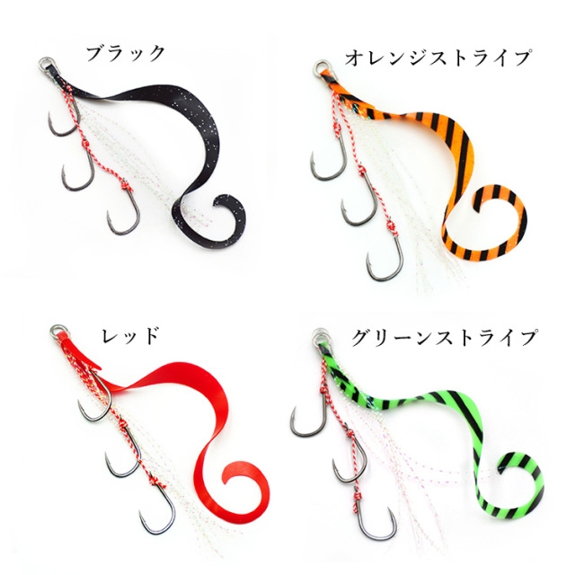 BAKSTORM タイラバ ネクタイ トリプルフック フック3本針 ティンセル付