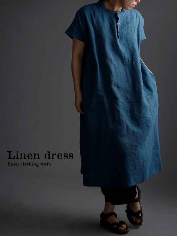 フレンチスリーブワンピース　/ブルーパッセ a073h-bps2