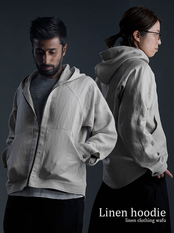【Prime】Linen Hoodie 極上のリネンパーカー / フラックス h046i-flx3