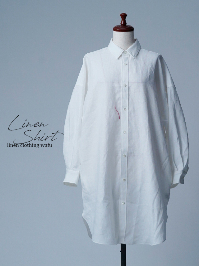 【訳あり作品】リネン ビッグシャツ / 白色 sample-a1026