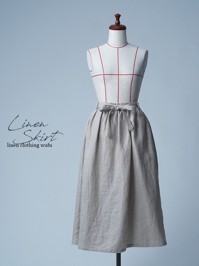 【初売り！】【サンプル作品】プレミアムリネン フレアスカート / フラックス sample-c0017