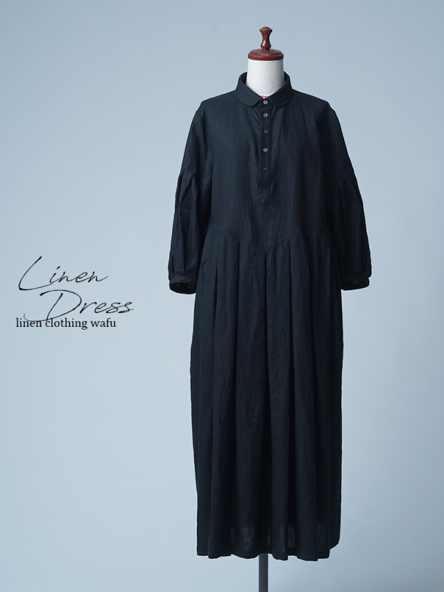 【初売り！】【サンプル/Lサイズ作品】丸衿 鍵盤タックワンピース / 黒色 sample-c0102