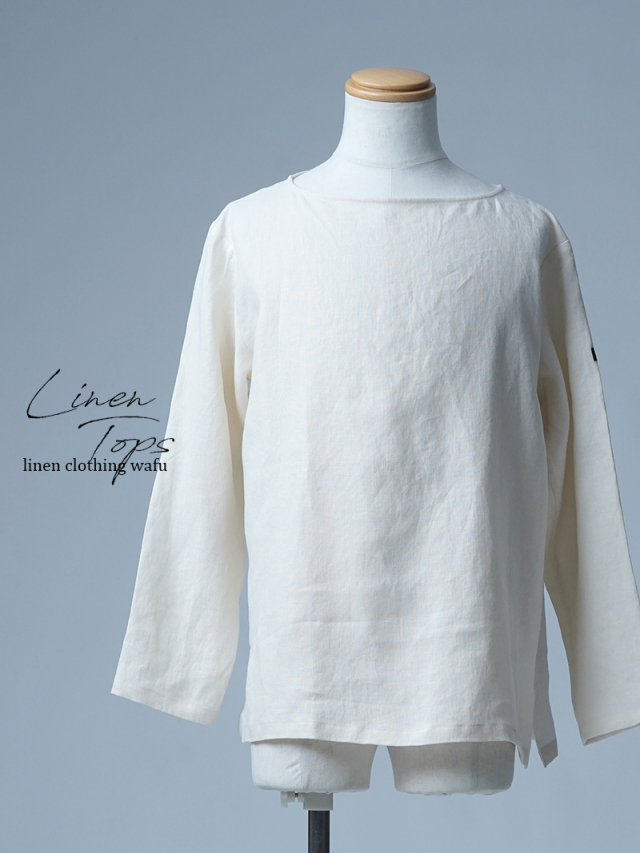 【見本品／Mサイズ】セントワームズ リネン ボートネックトップス / セイロン sample-c503