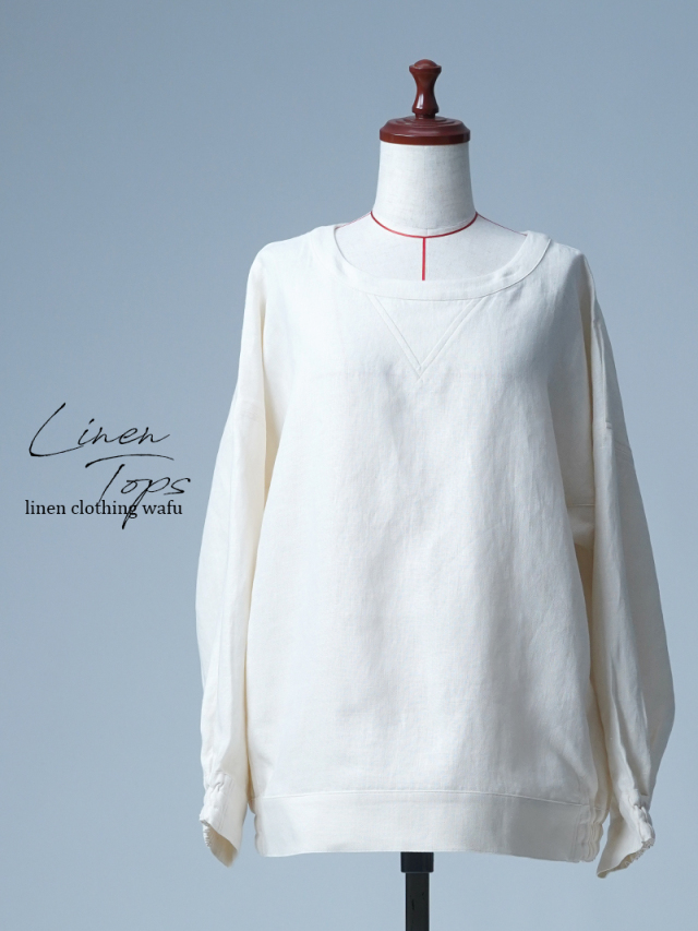 【見本品/Lサイズ】リネン スウェット トップス / セイロン sample-c509