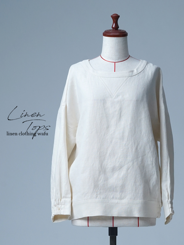 【見本品/Mサイズ】リネン スウェット トップス / セイロン sample-c510