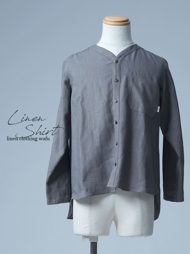 【見本品/Sサイズ】リネンパジャマ スリーピングシャツ / 鈍色(にびいろ) sample-d0018