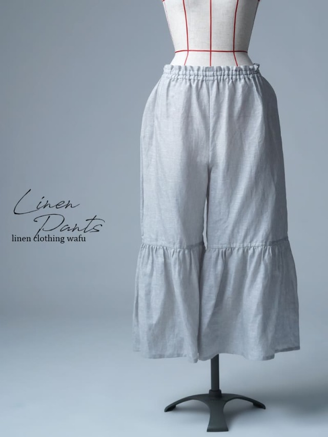 【見本品】リネンペチパンツ リネンシャンブレー ディアードペチパンツ / ライトグレー sample-d0385