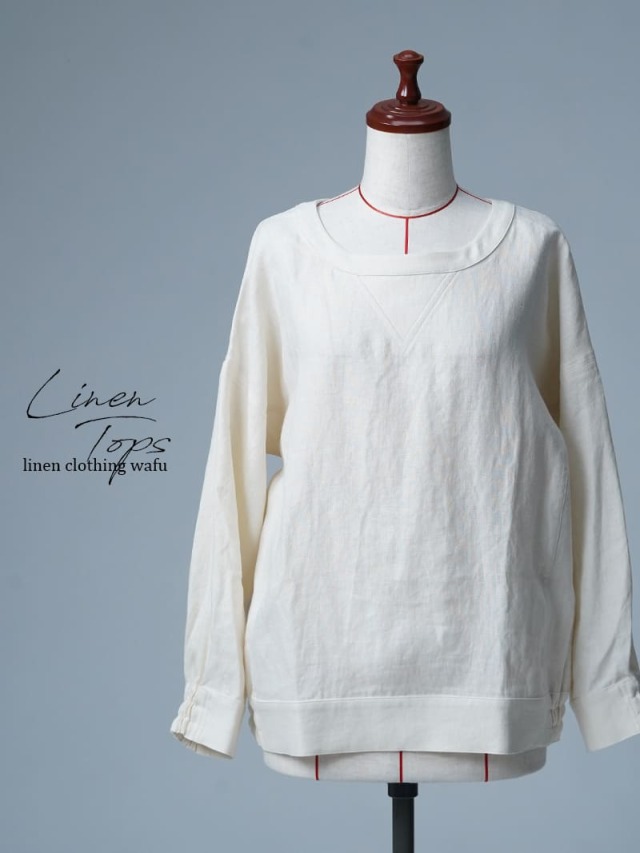 【見本品/Ｍサイズ】リネンスウェット 長袖トップス / セイロン sample-d0409
