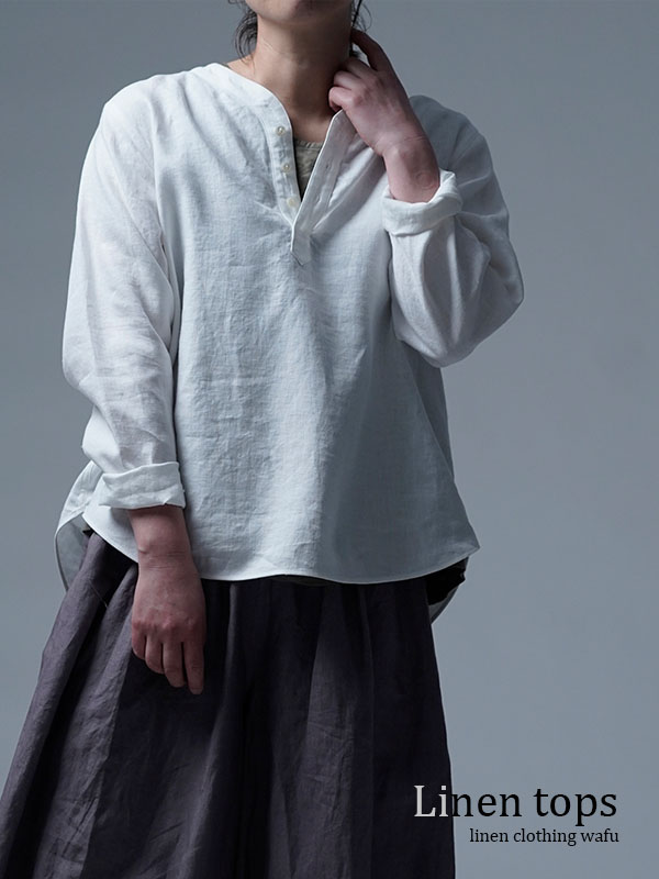 wafu. 【リネントップス】前後差の着丈がポイント！ポケット付きゆるT
