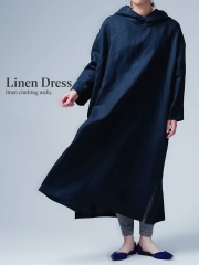 大人の長袖リネンワンピース by wafu. | 天然素材の上品なレディースドレス