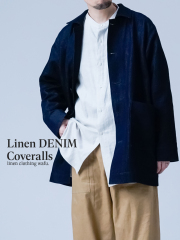wafu. ワフ ノーカラージャケット ボレロ風 リネン わたぬき服装