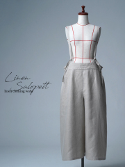 【リユース作品】リネンサロペット ワイドサロペット / フラックス sample-a1222