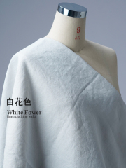 【wafuオリジナルリネン 生地販売】ふわっと優しい肌触り リネン100% 40番手 薄手 140cm幅 ／ 白花色