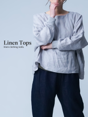 ⭐︎美品⭐︎wafu. プレミアムリネン袖くしゅトップス　ワフ wafu 】linen clothing の リネントップス の ご紹介 【 wafu 】 linen