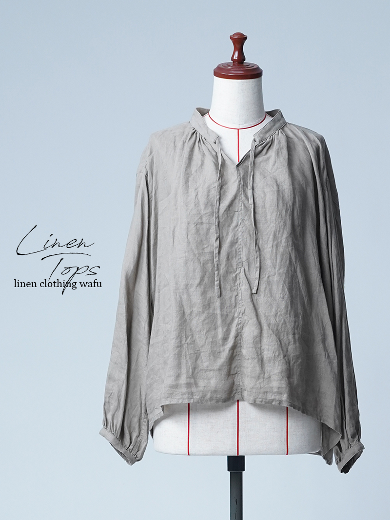 【初売り！】【サンプル作品】スタンドカラー スキッパーシャツ / 榛色 sample-c0010