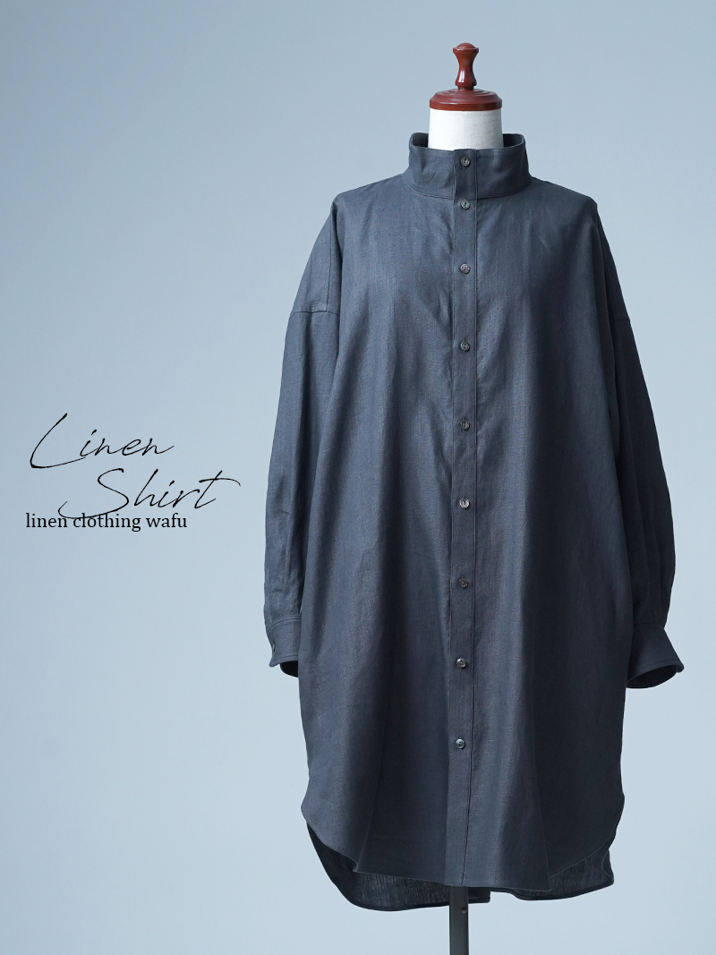 【見本品】リネンシャツ ビックシャツ / グリーフラネル sample-d0149