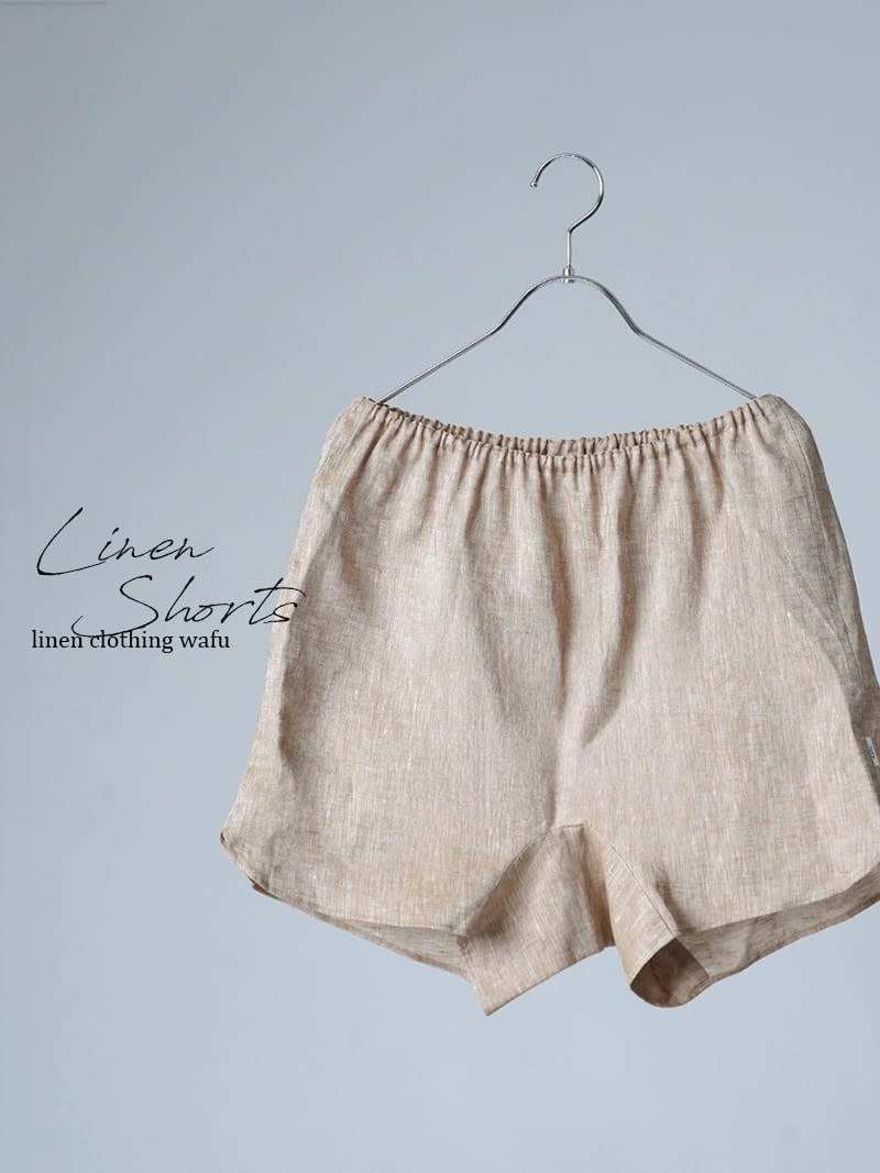 【見本品/Ｌサイズ】リネントランクス リネンシャンブレー 女性用トランクス / ベージュ sample-d0379