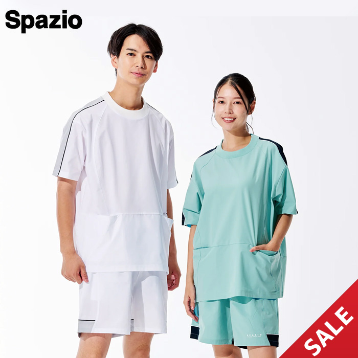 【SALE】【SPAZIO】TP0655 フレキシブルライン半袖オーバー（S～O）【★１着までクリックポストOK　送料220円】