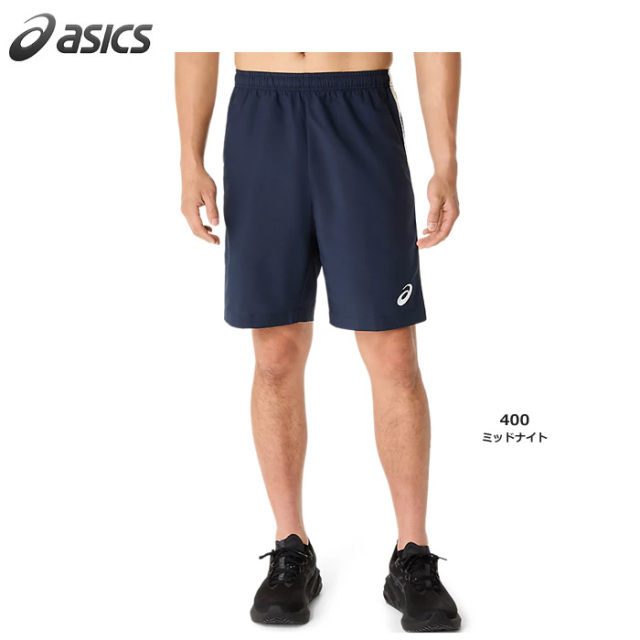 【25SS】【アシックス】2031E967 ドライクロスロゴテープハーフパンツ （S～2XL）■股下２３ｃｍ（Ｌ寸）（リサイクル素材）