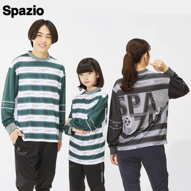 【SALE】【24FW】【SPAZIO】GE1005 オーバーサイズ長袖ボーダープラシャツ（S～O）【★１着までクリックポストOK　送料220円】