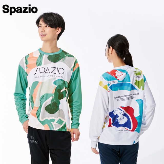 【25FW】【SPAZIO】GE1118 ペイントグラフィックロングプラシャツ（S～O）【★１着までクリックポストOK　送料220円】