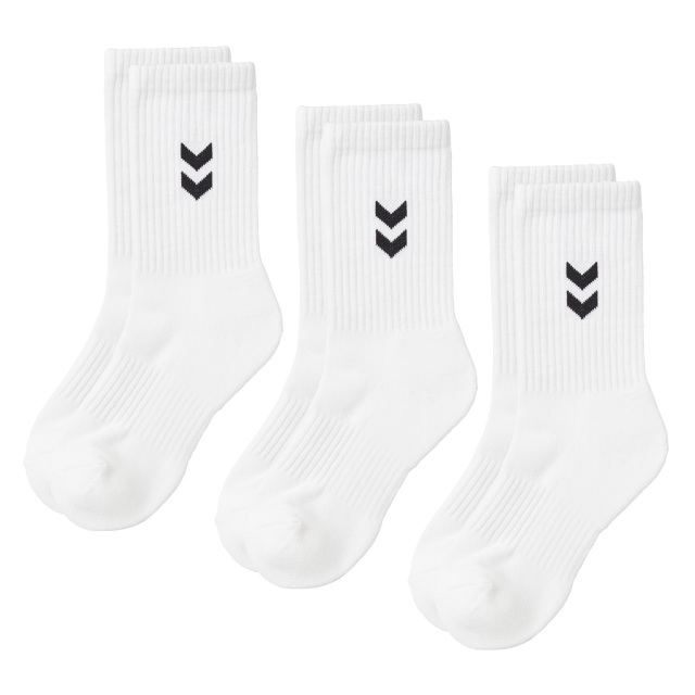 【26SS】【ヒュンメル】 HAA7026　ベーシッククルーソックス 3足組セット【23cm丈】（22～28cm）