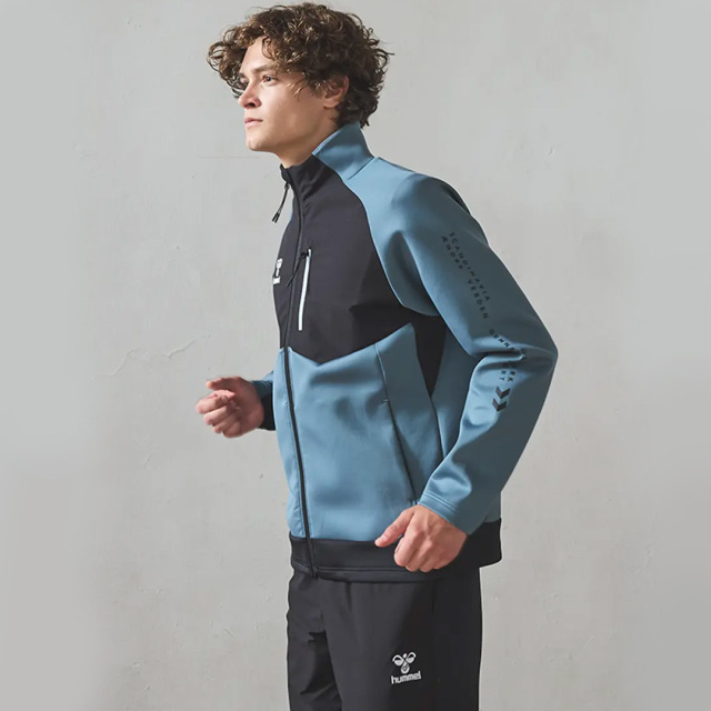 25FW】【ヒュンメル】HAT2138 ニット×ウーブン ハイブリッドジャケット