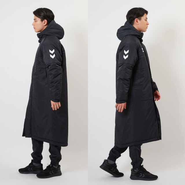 23FW】【ヒュンメル】HAW8107 中綿ロングコート（140、160、S-M～XO）