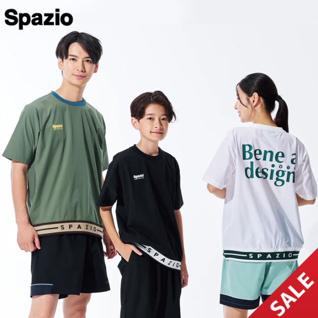 【SALE】【25FW】【SPAZIO】TP0652 SPAZIO 半袖ラインリブピステ（S～O）【★１着までクリックポストOK　送料220円】