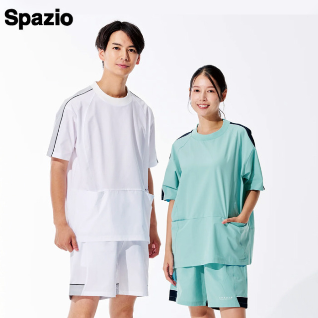 【25FW】【SPAZIO】TP0655 フレキシブルライン半袖オーバー（S～O）【★１着までクリックポストOK　送料220円】