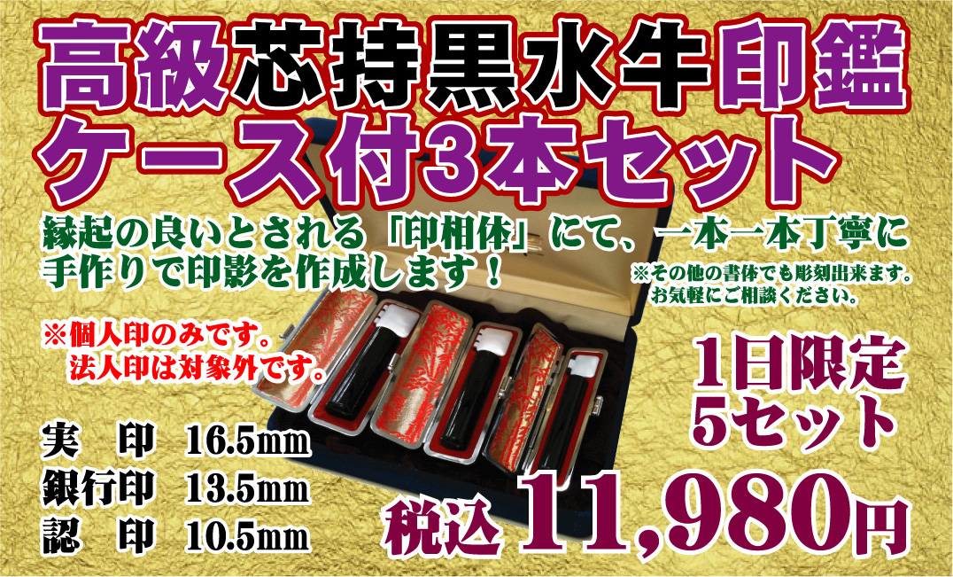 黒水牛ケース付３本セット【広告の品】