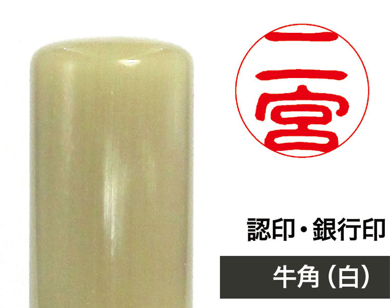 牛角（白）認印・銀行印【姓 または 名のみ】