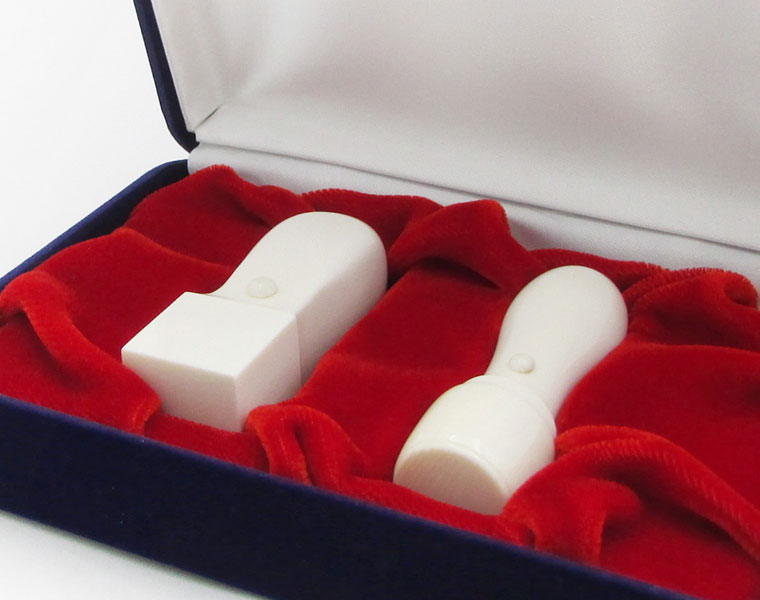 象牙（特選・高級・極上）法人印2本セット　角印＋役職印