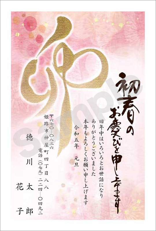 年賀状　フルカラー（スタンダード絵柄）　はがき代込　4219