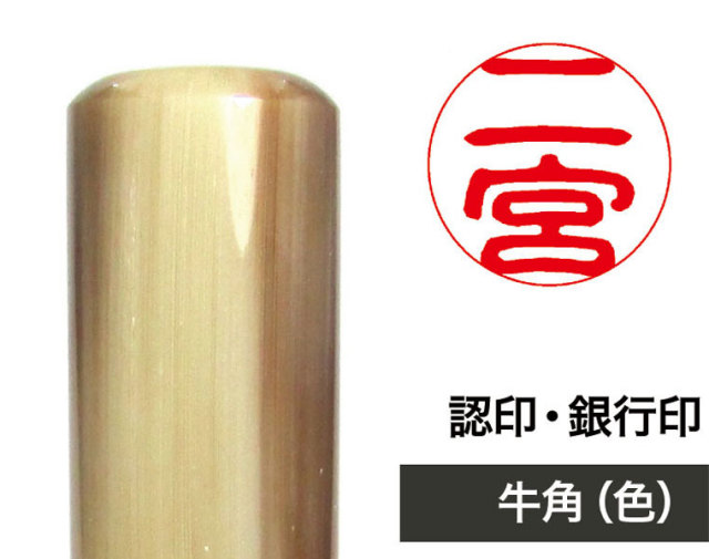牛角（色）認印・銀行印【姓 または 名のみ】 印章大型専門店