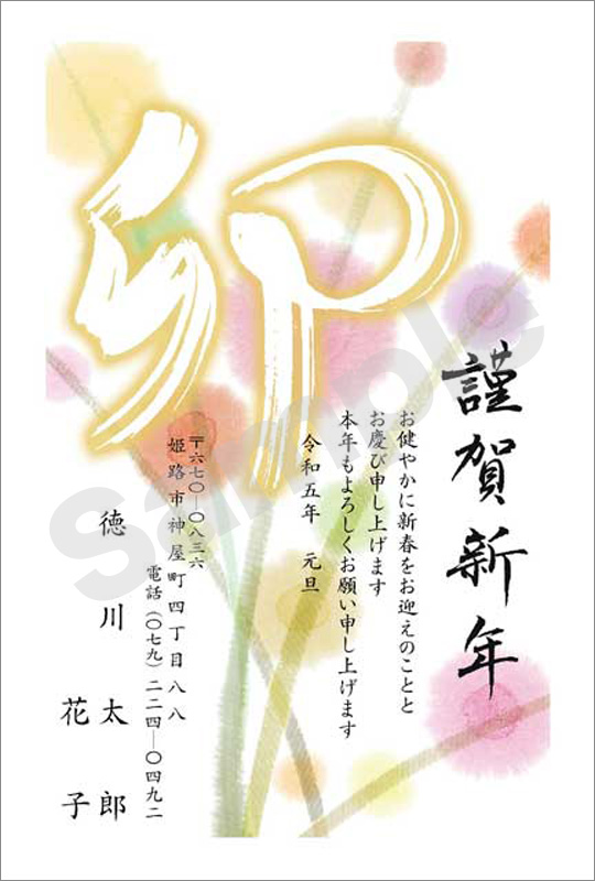 年賀状　お値打ちカラー印刷　はがき代込　3003