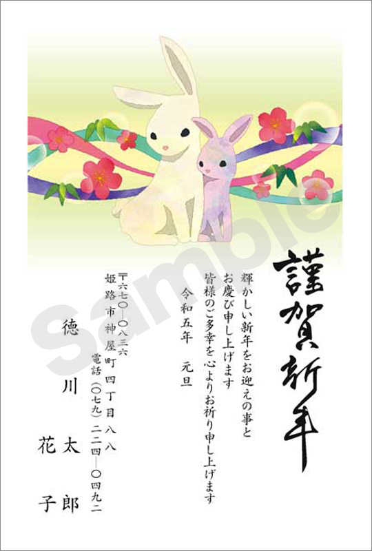 年賀状　お値打ちカラー印刷　はがき代込　3016