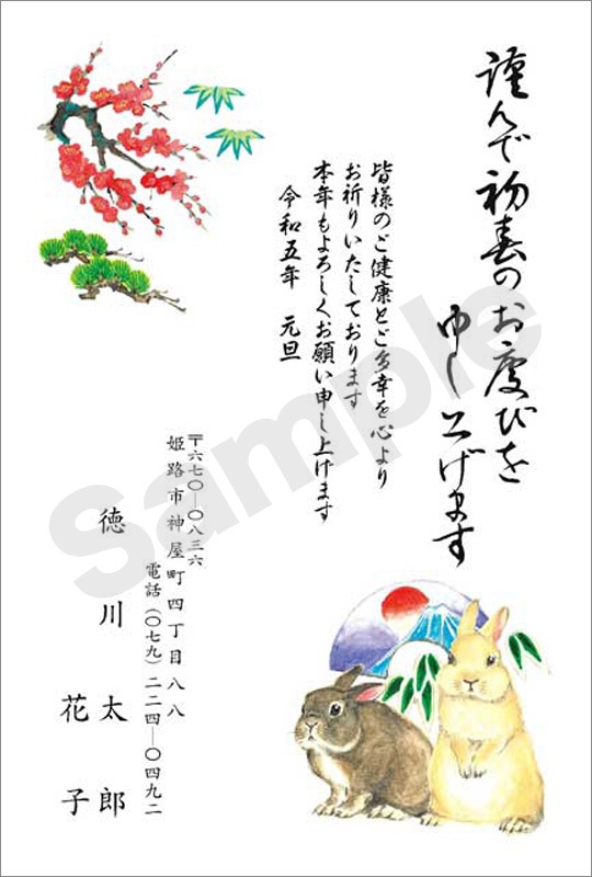 年賀状　お値打ちカラー印刷　はがき代込　3018